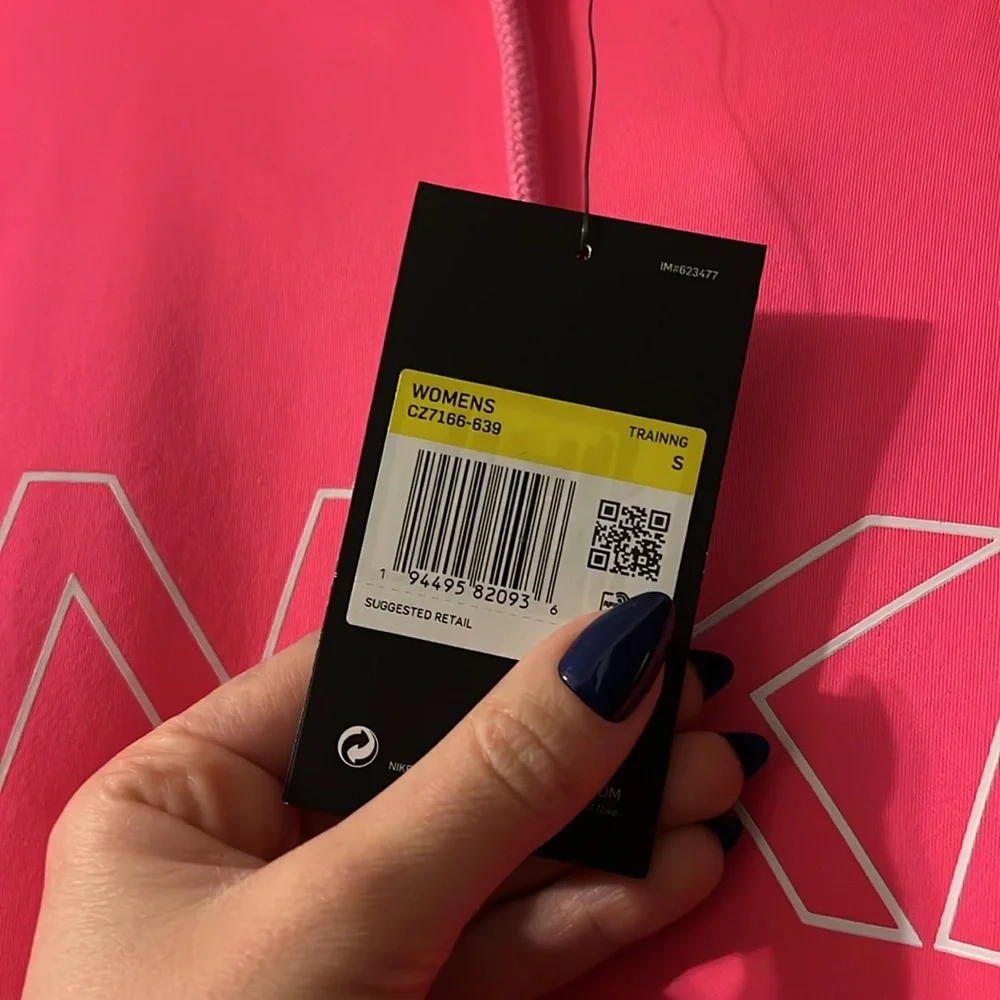 NIKE Neon Pink SMALL Oversized Fleece Hoodie